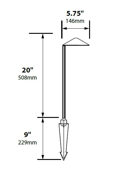 Focus Industries PL20L12WTX 12V 3W Omni LED 5.75" Cast Aluminum China Hat Path Light, White Texture Finish