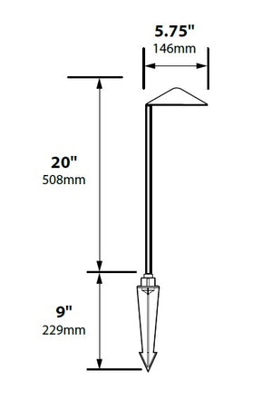 Focus Industries PL20L12WTX 12V 3W Omni LED 5.75" Cast Aluminum China Hat Path Light, White Texture Finish