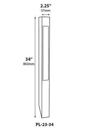 Focus Industries PL2334L12WTX 12V 3W Omni LED 34" Aluminum Bollard Path Light, White Texture Finish