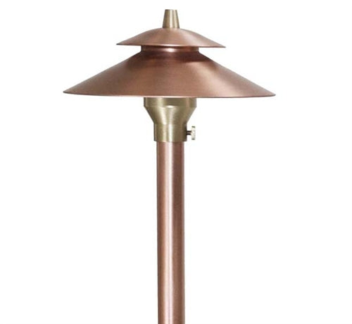 Focus Industries RXA-01-2T-SS 12V 20W T4 Halogen 6" China Hat Two Tier with Adjustable Hub Area Light, Stainless Steel Finish