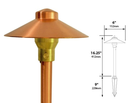Focus Industries RXA-01-F-WTX 12V 20W T4 Halogen 6" China Hat Finial with Adjustable Hub Area Light, White Texture Finish