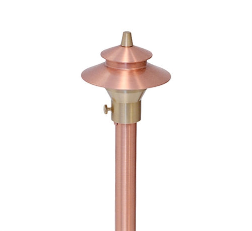 Focus Industries RXA-02-F-TRC 12V 20W T4 Halogen 3.5" China Hat Finial with Adjustable Hub Area Light, Terra Cotta Finish