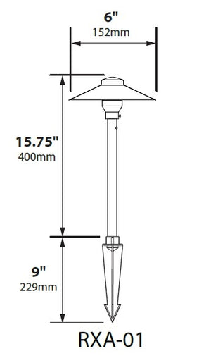 Focus Industries RXA01L12CAM 3W Omni LED 6" Adjustable Spun Aluminum China Hat Area Light, Camel Tone Finish