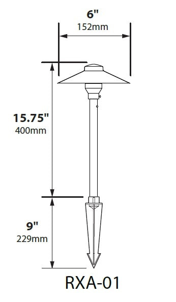 Focus Industries RXA01L12WBR 3W Omni LED 6" Adjustable Spun Aluminum China Hat Area Light, Weathered Brown Finish