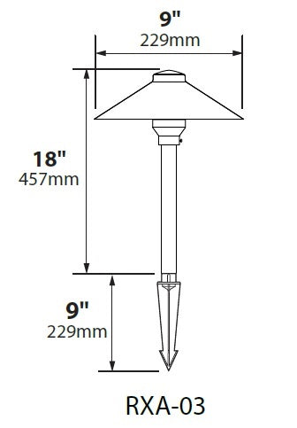 Focus Industries RXA03L12ATV 3W Omni LED 9" Remedy Adjustable Spun Aluminum China Hat Area Light, Antique Verde Finish