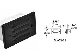 Focus Industries SL-02-1L-RST 12V 18W S8 Incandescent 1 Louver Lensed Step Light, Rust Finish