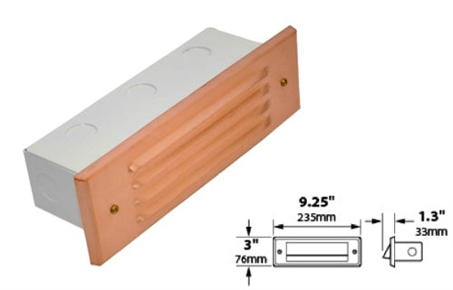 Focus Industries SL-04-1L-RST 12V 18W S8 Incandescent 1 Louver Lensed Step Light, Rust Finish