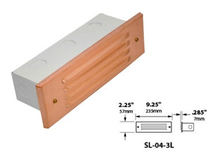 Focus Industries SL-04-3L-CPR 12V 18W S8 Incandescent 3 Louver Step Light, Chrome Powder Finish