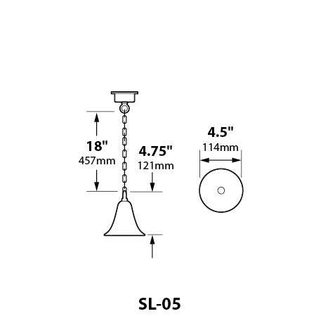 Focus Industries  3W OMNI LED, 4.5 " Aluminum Hanging bell, Jbox, White Texture Finish