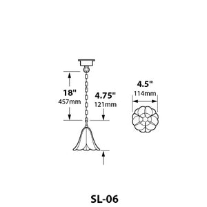Focus Industries SL-06-LED3RBV 3W OMNI LED, 4.5 " Aluminum Hang Tulip, Jbox, Rubbed Verde Finish
