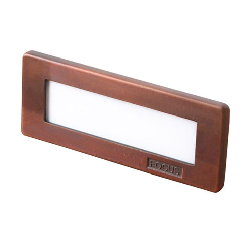 Focus Industries SL-08-AL-LEDPCL-BAV 12V 8W LED Flat Panel Step Light with Clear Lens, Brass Acid Verde Finish