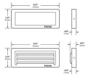 Focus Industries SL-08-ALLEDP8120VHTX 120V 8W Aluminum Flat Panel LED Brick Light, Hunter Texture Finish