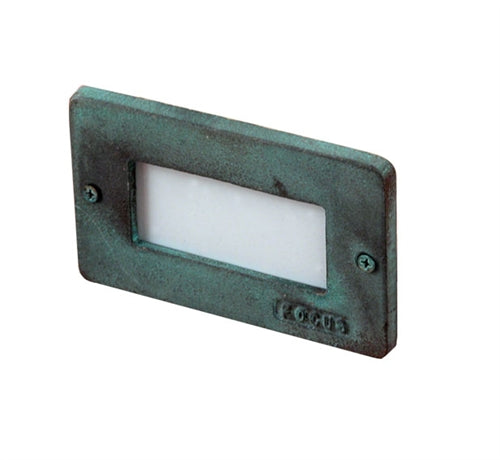 Focus Industries SL-17-AL-LEDP-BAV 12V 4W LED Flat Panel Lensed Step Light, Brass Acid Verde Finish