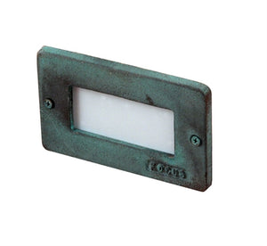 Focus Industries SL-17-AL-LEDP-RBV 12V 4W LED Flat Panel Lensed Step Light, Rubbed Verde Finish