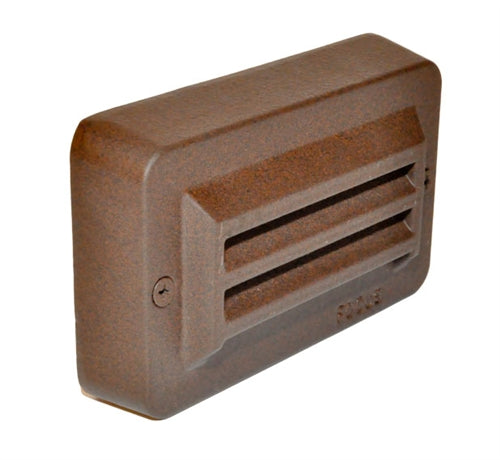 Focus Industries SL-17-LED3BRT 3W OMNI LED, Cast Aluminum  3 Louvers Step Light, Bronze Texture Finish