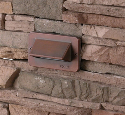 Focus Industries SL-30-LED3BAV 3W OMNI LED, Cast Brass, Single Louver Step Light, Brass Acid Verde Finish