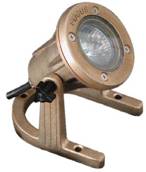 Focus Industries SL-33-AB-BAT 12V MR16 Brass Underwater Light with Adjustable Aiming Bracket, Black Acid Treatment Finish