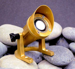Focus Industries SL-33-ABACLEDBAR 12V 4W LED Brass Underwater Light, Aiming Bracket, Angle Cap, Brass Acid Rust Finish