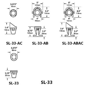 Focus Industries SL-33-SMABLED-BAR 12V 4W LED Brass Underwater Light, Aiming Bracket, Brass Acid Rust Finish