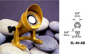 Focus Industries SL-40-AB-ULT-BAT 12V 20W Ultraline MR11 Halogen, Underwater Light with Aiming Bracket, Black Acid Treatment Finish