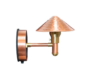 Focus Industries SL-46-CAV 12V 20W T4 Halogen, Hammered Hat Wall Mount, Copper Acid Verde Finish