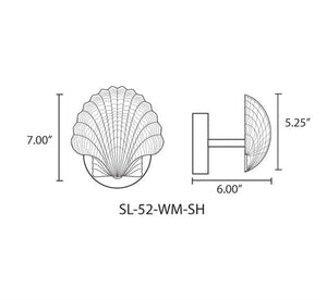 Focus Industries SL-52-SHLEDPBAR 4W 12V LED, Brass Shell Hat Wall Mount Light, Brass Acid Rust Finish