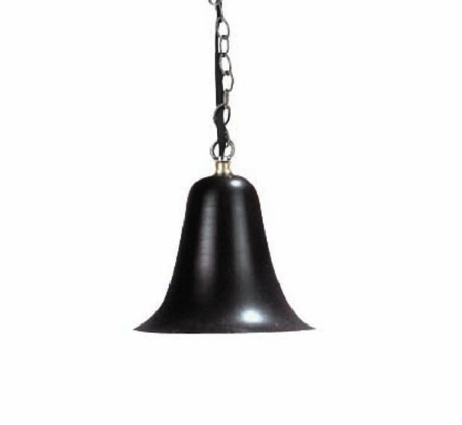 Focus Industries SL05L12STU 3W Omni LED Spun Aluminum Hanging Bell Step Light with Brass Chain and J-Box, Stucco Finish