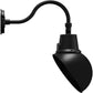 RAB GN1ADB 25/20/15W Gooseneck Field Adjustable, Color Temperature Selectable 2700/3000/3500/4000/5000K, 10" Angled Dome Clear Lens, Black