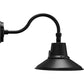 RAB GN1FSTB 25/20/15W Gooseneck Field Adjustable, Color Temperature Selectable 2700/3000/3500/4000/5000K, 12" Straight Shade Frosted Lens, Black