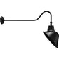 RAB GN2FACB 25/20/15W Gooseneck Field Adjustable Style 2, Selectable Color Temperature 2700/3000/3500/4000/5000K, 15" Angeld Cone Frosted Lens, Black