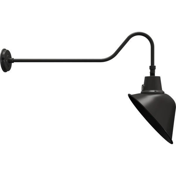 RAB GN2FAC 25/20/15W Gooseneck Field Adjustable Style 2, Selectable Color Temperature 2700/3000/3500/4000/5000K, 15" Angeld Cone Frosted Lens, Bronze
