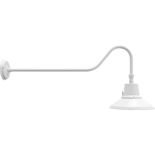 RAB GN2FST 25/20/15W Gooseneck Field Adjustable Style 2, Selectable Color Temperature 2700/3000/3500/4000/5000K, 12" Straight Shade Frosted Lens, Bronze