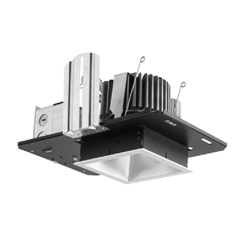 Gotham EVO4SQ 35/07 MVOLT GZ10 AR LSS 4" LED Square Recessed Lighting, 3500K, 700 Lumens, 120-277V, 0-10V Driver Dims to 1%, Clear Reflector, Self-Flanged Trim, Semi-Specular Finish