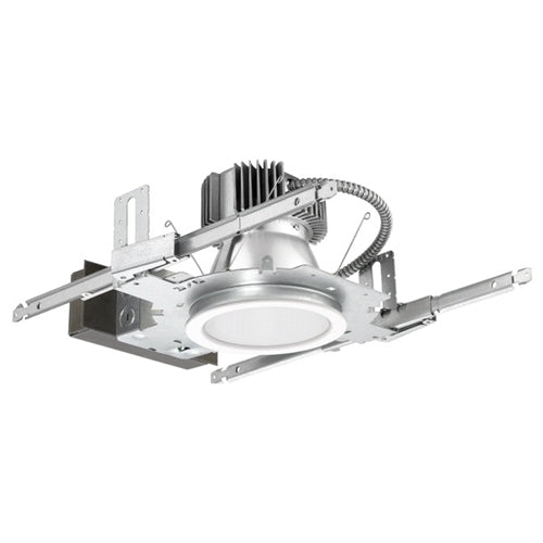 Gotham EVO6FS 35/20 SMO MVOLT EZ1 DFF 6" Food Service LED Downlight, 3500K, 2000 Lumens, Smooth Clear Lens, 120-277V, eldoLED 0-10V ECO Drive Dim to 1% Min, Flush Lensed White Painted Trim