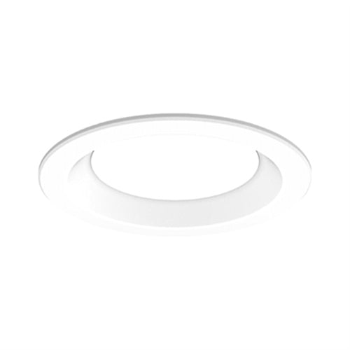 Gotham EVO6SH 30/20 SOL MVOLT EZ1 DFF 6" Shower LED Downlight, 3000K, 2000 Lumens, Textured Lens, 120-277V, eldoLED 0-10V ECOdrive, Flush Lensed White Painted Trim