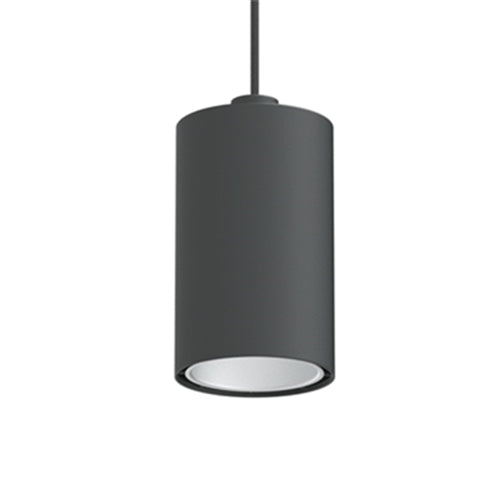 Gotham IVO4CYL PC D 10LM 35K 80CRI MD MIN10 MVOLT ZT L9 JBX CAN S20 P BR LD DBL 4" Round Pendant Mount Cylinder, Downlight, 1000 Lumens, 3500K, 80 CRI, Med Batwing, Min 10% Dim, 120-277V, 0-10V, 9" Cylinder, Integral Driver, Matte Black