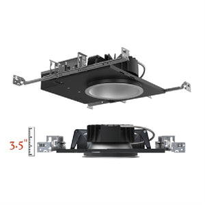 Gotham IVO6S D 25LM 40K 80CRI MD MIN10 MVOLT ZT ICAT P AR LD F 6" IC Shallow Recessed LED Downlight, 2500 Lumens, 4000K, 80 CRI, Med Batwing Dist, 10% Dim Lvl, 120-277V, 0-10V, Open Reflector Clear Anodized Trim, Matte Diffuse Trim, Self Flanged