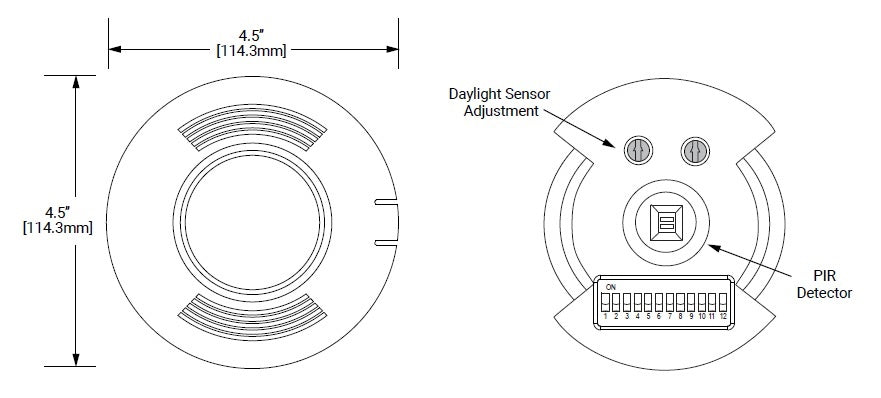 Greengate OAC-DT-0501 Low Voltage Ceiling Sensor, 500 Sq Ft Room Size, 180 Degree Field of View, 40kHz