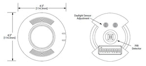 Greengate OAC-DT-1000-R Low Voltage Ceiling Sensor, 1000 Sq Ft Room Size, 360 Degree Field of View, 32kHz, Includes BAS Relay & Daylight Sensor