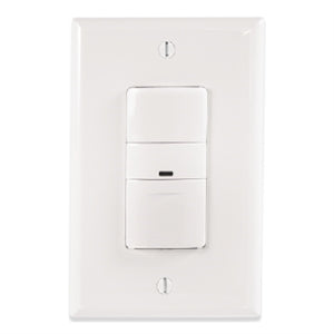 Greengate OSW-P-010-W 1200W 120V/AC-60Hz / 2200W 277V/AC-60Hz LED and Fluorescent Single Pole / 3-Way 0-10V Occupancy Dimmer Sensor, White