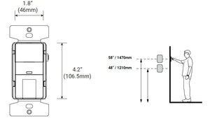 Greengate OSW-P-1001-MV-LA Single Level Wall Switch Sensor (Ground Required), 180 Degree and 1000 Sq Ft Coverage, 120-277V, Light Almond
