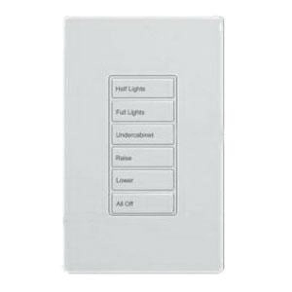 Greengate RC-2TLB-OS4-W Room Controller Wallstation, 2 large buttons (All On, All Off), White Finish