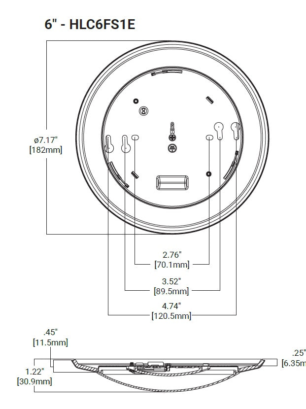 Halo HLC6FS1E-24P Tapered Surface Mount LED Disk Lights 6", 5-Color Field-SeleCCTable (2700-5000K), 970 lumens, White