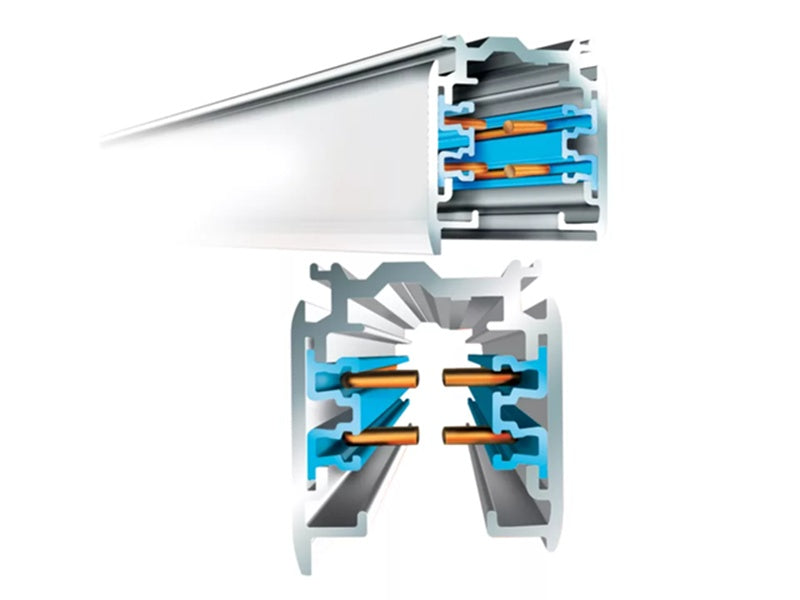Halo Track HTEK483 20 Amp Track Section Two Circuit / Two Neutral 277 Volt Circuit, 8' Track Length, White