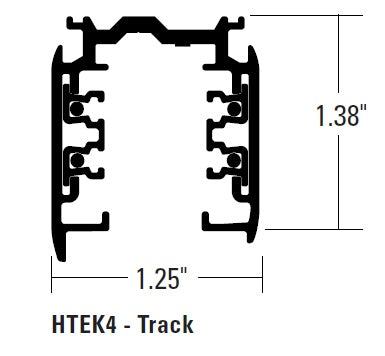 Halo Track HTEK483 20 Amp Track Section Two Circuit / Two Neutral 277 Volt Circuit, 8' Track Length, White