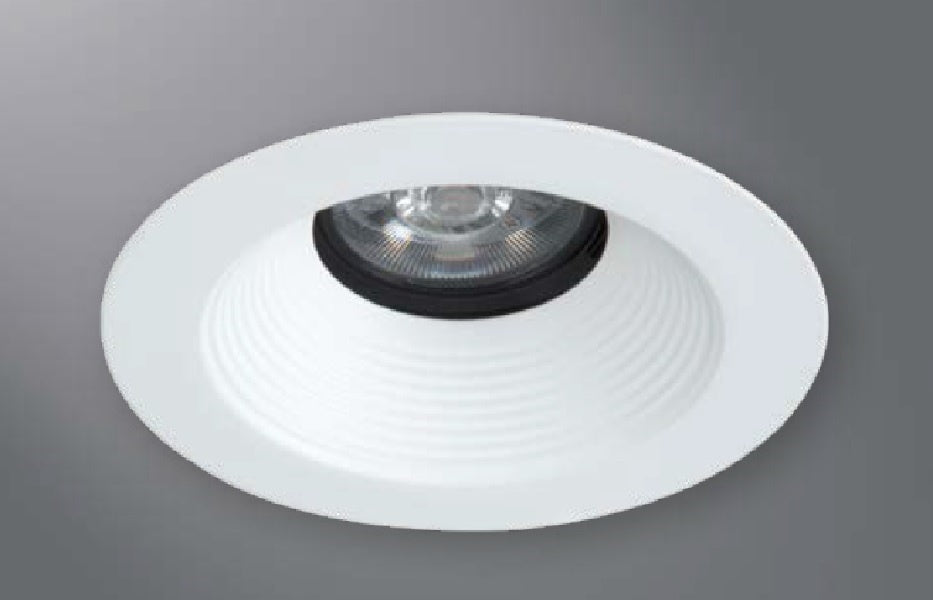 Halo Recessed Lighting 1431MBWF 4" Conical Baffle, Open Trim, 35ï¿½ Tilt, White Baffle, White Flange