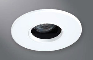 Halo Recessed 1445BNBB 4" Line Voltage Round Pinhole with Oculus, Open, 35 Degree Tilt, Brushed Nickel, Black Baffle