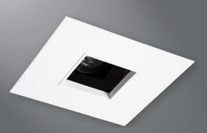 Halo Recessed Lighting 1465BNBB 4" Square Pinhole with Oculus, Open, 35° Tilt, Brushed Nickel, Black Baffle