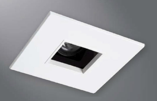 Halo Recessed 1485GBBB 4" Line Voltage Square Pinhole with Oculus, Open, 35 Degree Tilt, German Bronze, Black Baffle