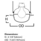 Halo Recessed 172PS 6" Frosted Glass Dome with Reflector, Wet Location Listed, White Trim, Dome Lens with Reflector